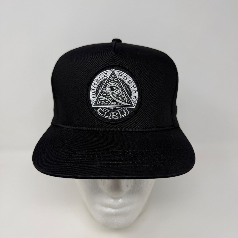Cukui Humble Rooted All Seeing Eye Snapback Hat Black Embroidered‎ Pyramid Cap